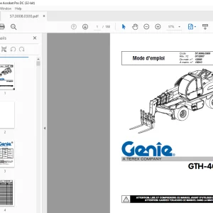 Genie lift GTH-4020 R Mode d'Emploi - PDF DOWNLOAD (FRENCH)