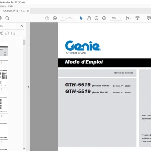Genie lift GTH-5519 GTH-5519 Mode d'Emploi PDF