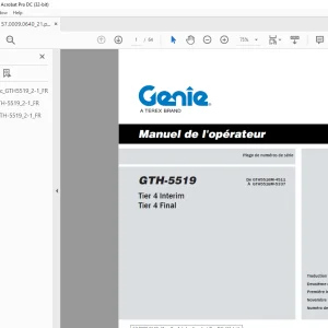 Genie lift GTH-5519 Manuel de l'opérateur - PDF DOWNLOAD (FRENCH)