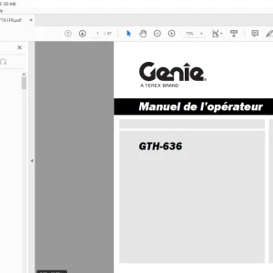 Genie lift GTH-636 Manuel de l’opérateur  PDF