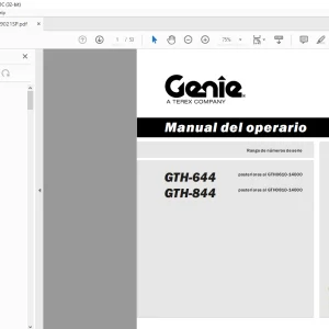 Genie lift GTH-644 GTH-844 Manual del operario T109021 PDF