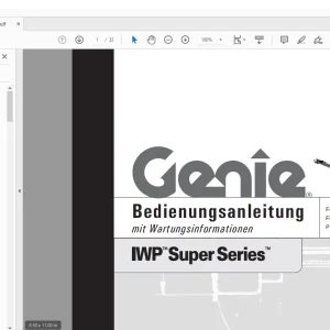 Genie lift IWP Super Series Bedienerhandbuch 133485 PDF