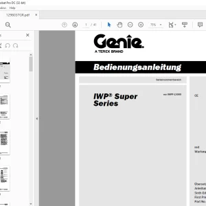 Genie lift IWP Super Series Bedienungsanleitung 1298037 PDF