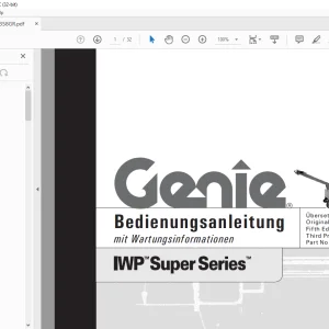 Genie lift IWP Super Series Bedienungsanleitung 145358 PDF