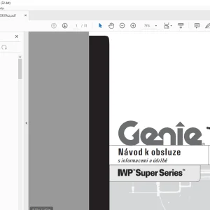 Genie lift IWP Super Series Návod k Obsluze Manuál - PDF DOWNLOAD (Czech)