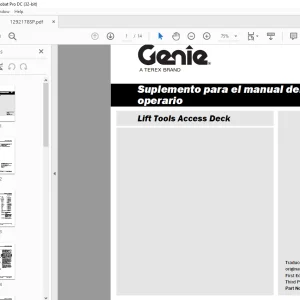 Genie lift Lift Tools Access Deck Manual Suplemento para el manual del operario