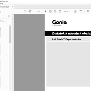 Genie lift Lift Tools Expo Installer k návodu k obsluze PDF