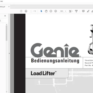 Genie lift Loadlifter Bedienungsanleitung 82299 PDF