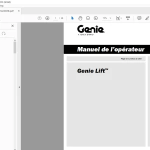 Genie lift Manuel de l’opérateur 1314200 PDF