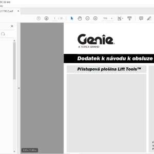 Genie lift Přístupová plošina Lift Tools Dodatek k návodu k obsluze