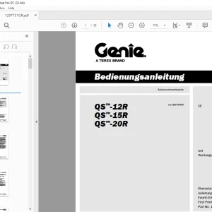 Genie lift QS-12R QS-15R QS-20R Bedienungsanleitung 1297731