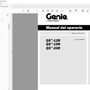 Genie lift QS-12R QS-15R QS-20R Manual del operario 1297729
