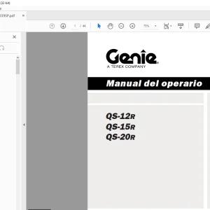 Genie lift QS-12R QS-15R QS-20R Manual del operario 145359 PDF