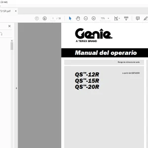Genie lift QS-12R QS-15R QS-20R Manual del operario - PDF DOWNLOAD (Spanish)