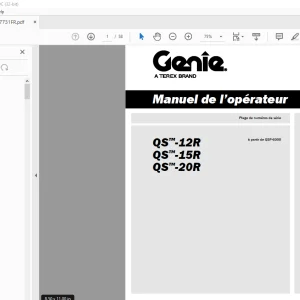 Genie lift QS-12R-QS-15R-QS-20R Manuel de l’opérateur 1297731