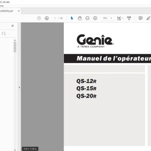 Genie lift QS-12R QS-15R QS-20R Manuel de l’opérateur 133493