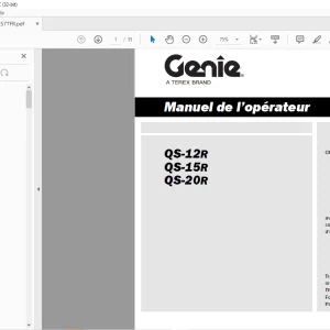Genie lift QS-12R QS-15R QS-20R Manuel de l’opérateur 133577