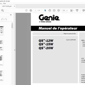 Genie lift QS-12W QS-15W QS-20 W Manuel de l'opérateur 1297732
