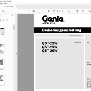 Genie lift QS-12W QS-15W QS-20W Bedienungsanleitung 1297734