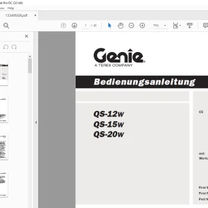 Genie lift QS-12W QS-15W QS-20W Bedienungsanleitung 133495