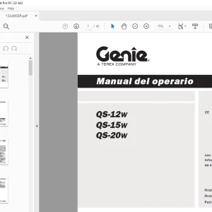 Genie lift QS-12W QS-15W QS-20W Manual del operario 133495