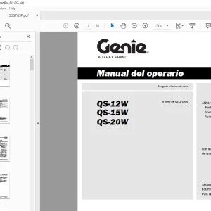 Genie lift QS-12W QS-15W QS-20W Manual del operario 133578 PDF