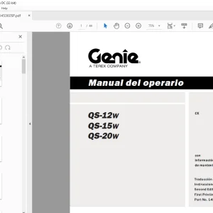 Genie lift QS-12W QS-15W QS-20W Manual del operario 145360