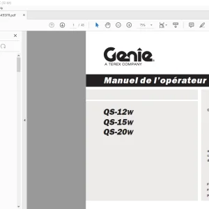 Genie lift QS-12W QS-15W QS-20W Manuel de l’opérateur 133495