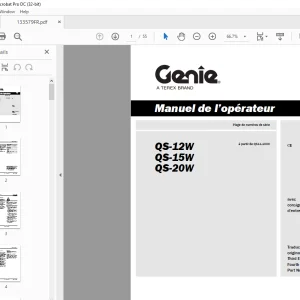 Genie lift QS-12W QS-15W QS-20W Manuel de l’opérateur 133579