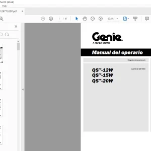 Genie lift QS™-12W QS™-15W QS™-20 Manual del operario 1297732