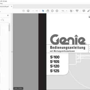 Genie lift S-100 S-105 S-120 S-125 Bedienungsanleitung 1000255