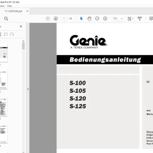 Genie lift S-100 S-105 S-120 S-125 Bedienungsanleitung 113597