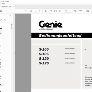 Genie lift S-100 S-105 S-120 S-125 Bedienungsanleitung 1261388