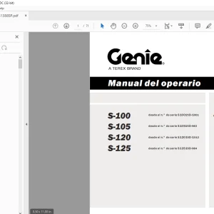 Genie lift S-100 S-105 S-120 S-125 Manual del operario 1261388