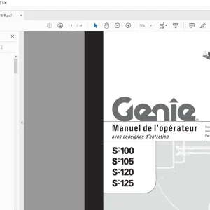 Genie lift S-100 S-105 S-120 S-125 Manuel de l’opérateur 82599