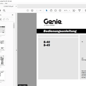 Genie lift S-40 S-45 Bedienungsanleitung 1259837 PDF