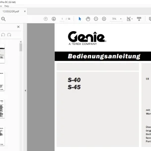 Genie lift S-40 S-45 Bedienungsanleitung 133552 PDF