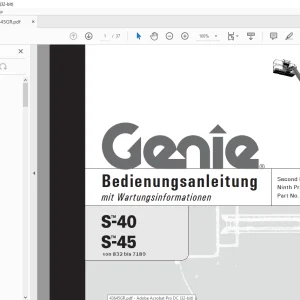 Genie lift S-40 S-45 Bedienungsanleitung 43645 PDF