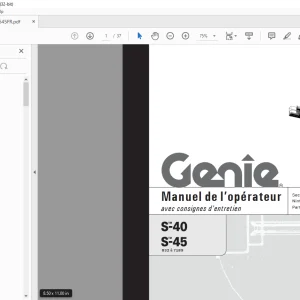 Genie lift S-40 S-45  Manual de`l Operateur 43645 PDF