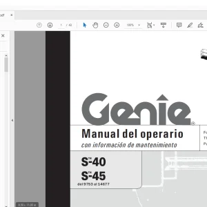 Genie lift S-40 S-45 Manual del operario 1000056SP