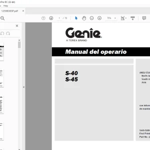 Genie lift S-40 S-45 Manual del operario 1259836 - PDF DOWNLOAD (Spanish)
