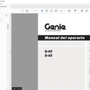 Genie lift S-40 S-45 Manual del operario 133026 PDF
