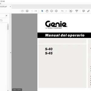Genie lift S-40 S-45 Manual del operario 133552 - PDF DOWNLOAD (Spanish)