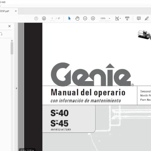 Genie lift S-40 S-45 Manual del operario 43645 PDF