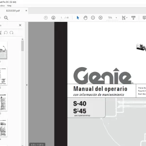 Genie lift S-40 S-45 Manual del operario 82500 - PDF DOWNLOAD (Spanish)