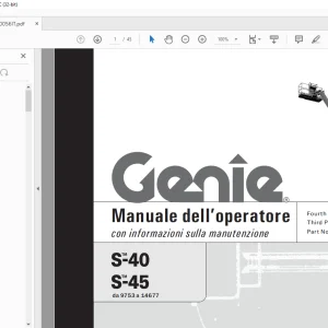 Genie lift S-40 S-45 Manuale dell`Operatore 1000056