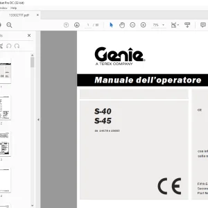 Genie lift S-40 S-45 Manuale dell’operatore 133027 - PDF DOWNLOAD (Italian)