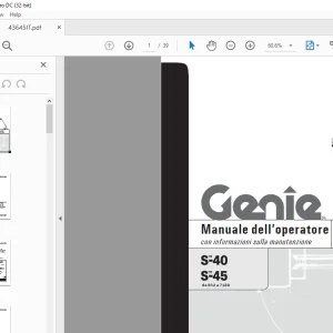 Genie lift S-40 S-45 Manuale dell’operatore 43645 PDF