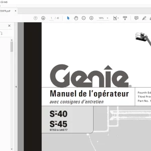 Genie lift S-40 S-45 Manuel de l`Operateur 1000056