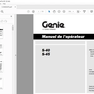 Genie lift S-40 S-45 Manuel de l`Operateur 1259836 PDF